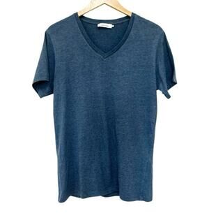 Samsoe Samsoe Blue Marian V Neck Short Sleeve T Shirt Sz L